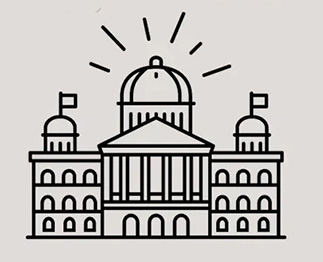 Strichzeichnung vom Bundeshaus in Bern
