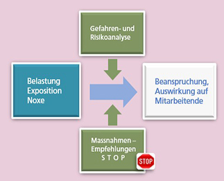 Ein Diagramm mit organisatorischen Abläufen